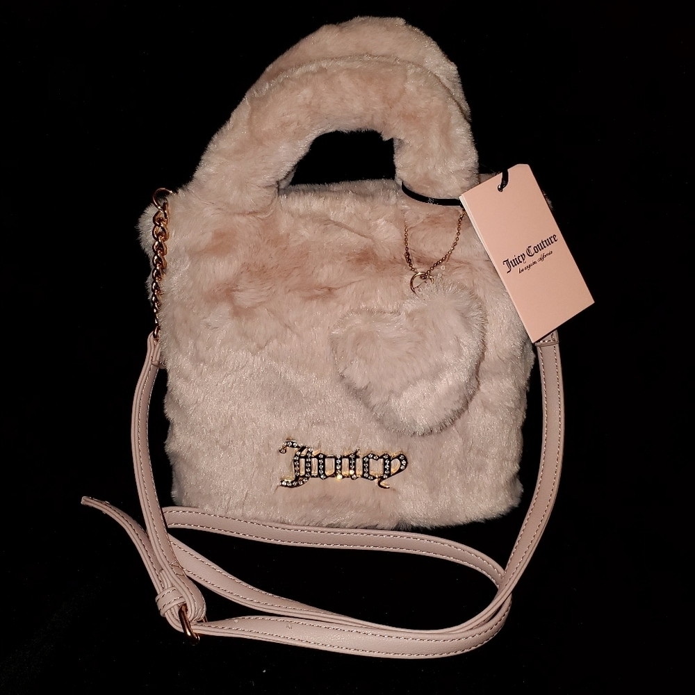 JUICY COUTURE PINK FUZZY FURRY TOTE BAG